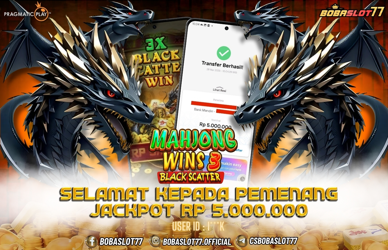 Selamat kepada id : I***K Wede Rp 5.000.000 di Game MAHJONG WINS 3 PRAGMATIC PLAY Cair Gk Sampe 1 Menit! Menang Mudah di Bobaslot77