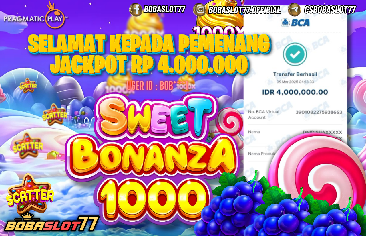 Wede Rp 4.000.000 Cair Gk Sampe 1 Menit! Menang Mudah di Bobaslot77