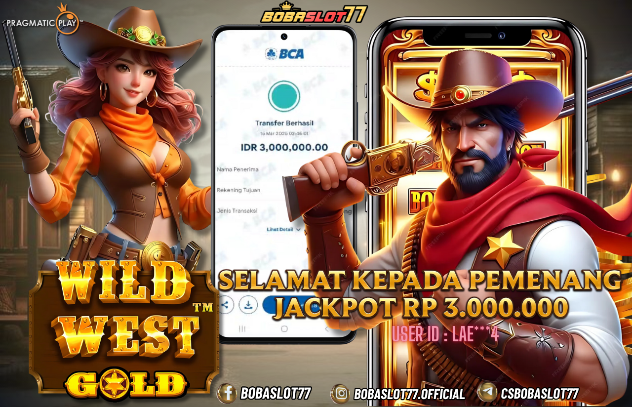 Selamat kepada id : lae***4  Wede Rp 3.000.000 di Game WILD WEST GOLD PRACMATIC PLAY  Cair Gk Sampe 1 Menit! Menang Mudah di Bobaslot77