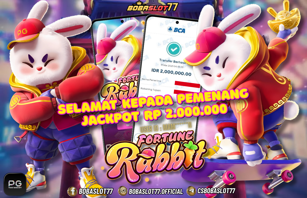 Selamat kepada id : mam*******n  Wede Rp 2.000.000 di Game FORTUNE RABBIT PG SOFT  Cair Gk Sampe 1 Menit! Menang Mudah di Bobaslot77
