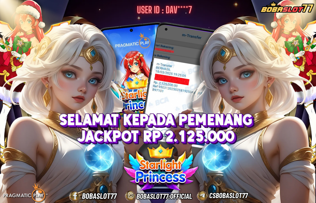 Selamat kepada id : dav****7 Wede Rp 2.125.000 di Game STARLIGHT PRINCES PRAGMATIC PLAY Cair Gk Sampe 1 Menit! Menang Mudah di Bobaslot77