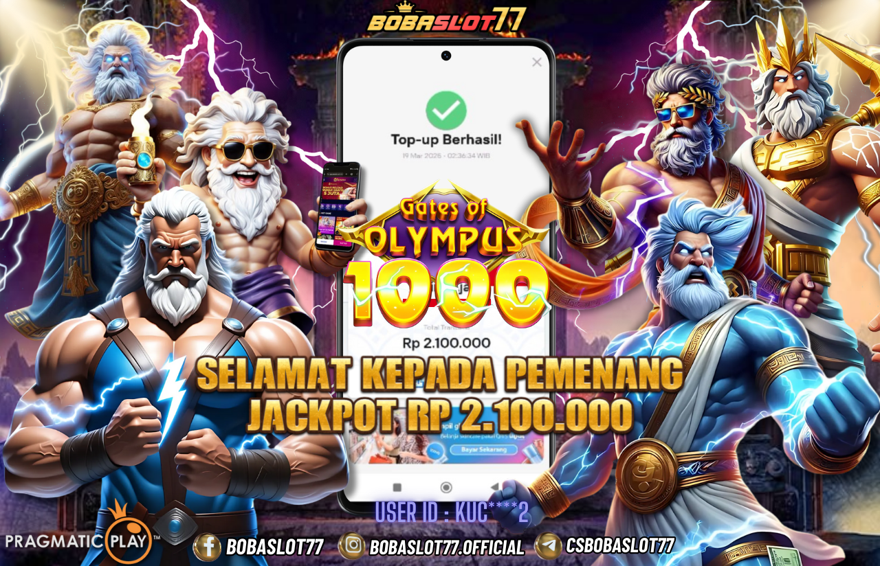 Selamat kepada id : kuc****2 Wede Rp 2.100.000 di Game GATES OF OLYMPUS 1000 PRAGMATYIC PLAY Cair Gk Sampe 1 Menit! Menang Mudah di Bobaslot77