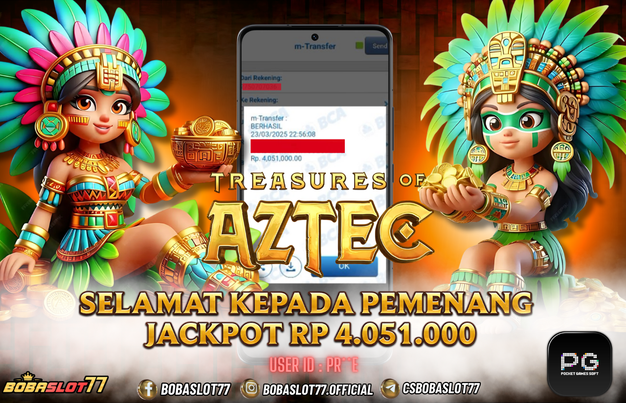 Selamat kepada id : Pr**e Wede Rp 4.051.000 di Game TREASURES OF AZTEC 2 PG SOFT Cair Gk Sampe 1 Menit! Menang Mudah di Bobaslot77	