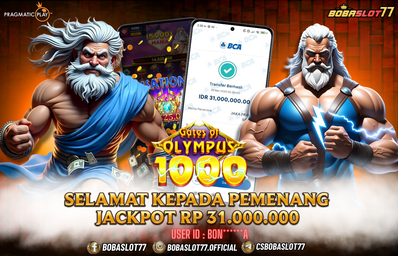 Selamat kepada id : bon******a  Wede Rp 31.000.000 di Game GATES OF OLYMPUS 1000 PRAGMATIC PLAY Cair Gk Sampe 1 Menit! Menang Mudah di Bobaslot77	