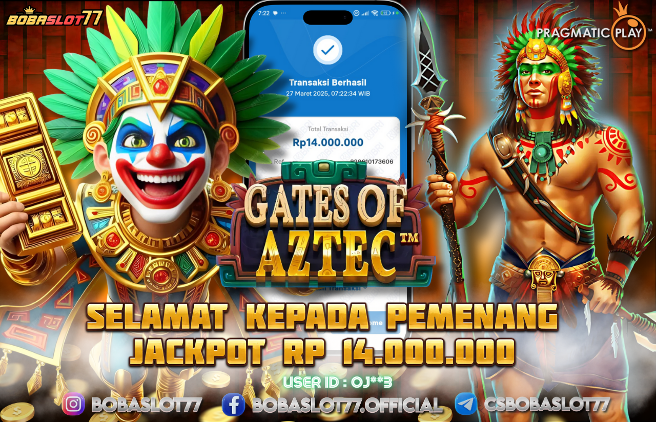 Selamat kepada id : Oj**3 Wede Rp 14.000.000 di Game GATES OF AZTEC PRAGMATIC PLAY Cair Gk Sampe 1 Menit! Menang Mudah di Bobaslot77	