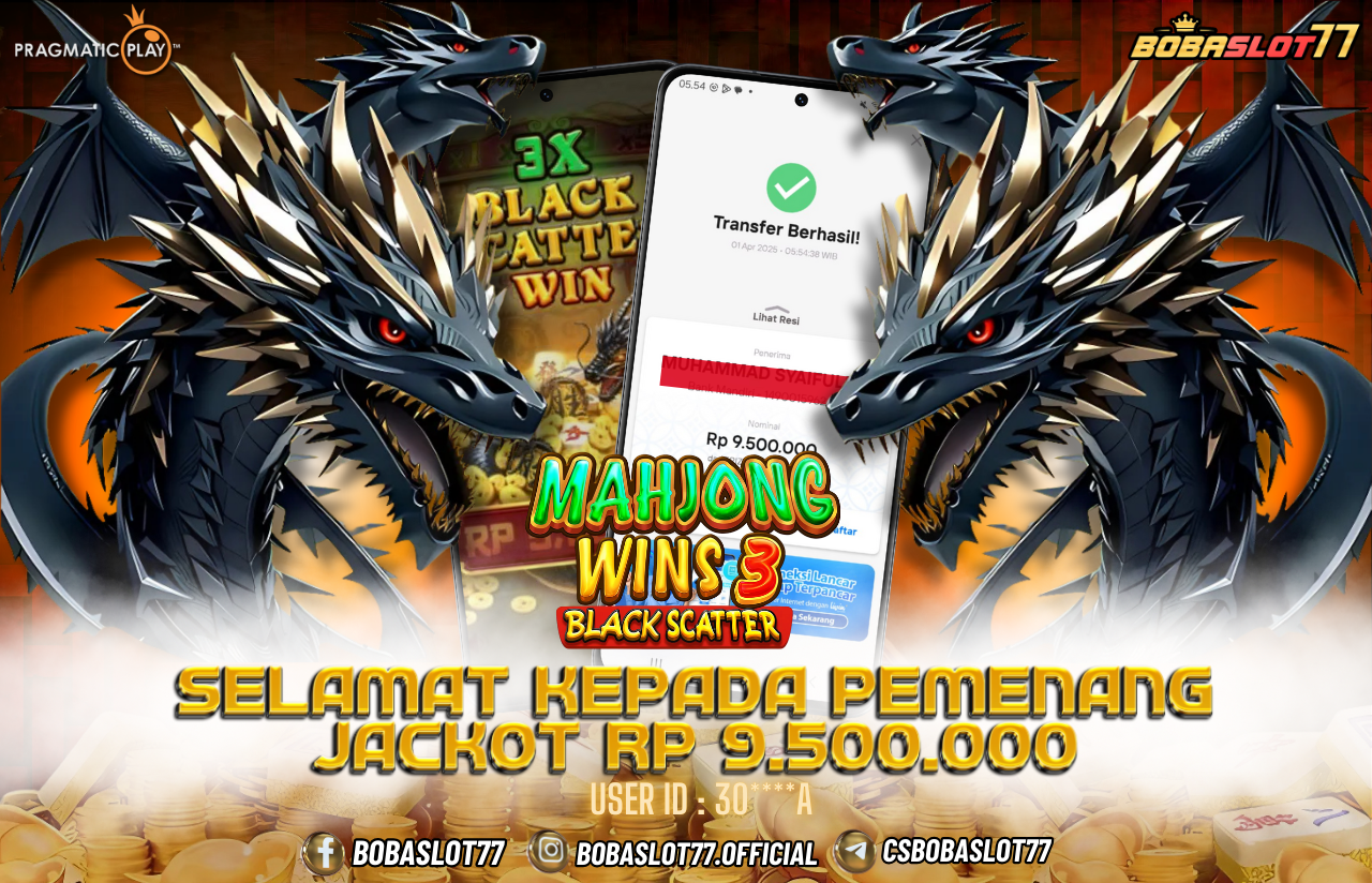 Selamat kepada user id : 30***A Wede Rp 9.500.000 di Game MAHJONG WINS 3 PRAGMATIC PLAY Cair Gk Sampe 1 Menit! Menang Mudah di Bobaslot77	