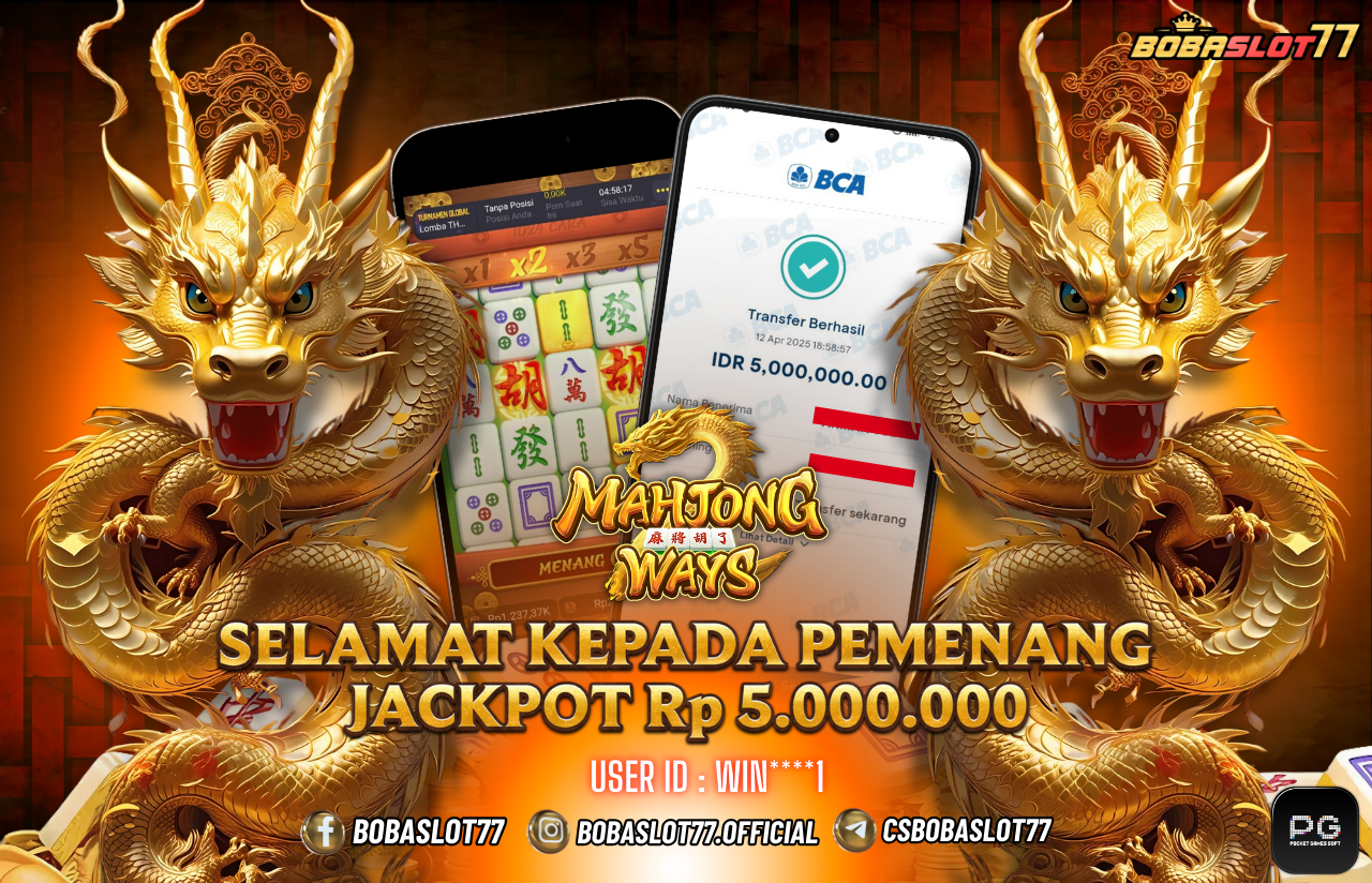 Selamat kepada user id : WIN****1 Wede Rp 5.000.000 di Game MAHJONG WAYS PG SOFT Cair Gk Sampe 1 Menit! Menang Mudah di Bobaslot77	