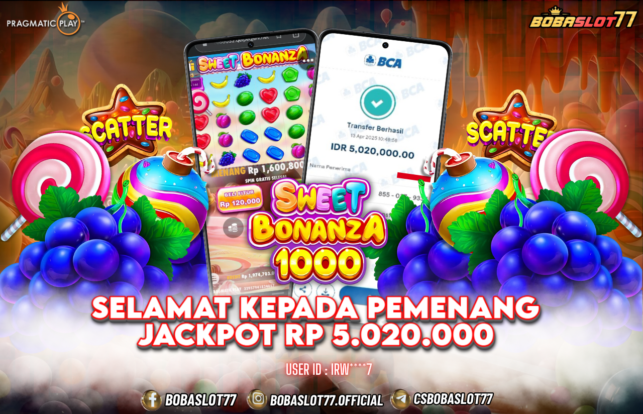 Selamat kepada user id : Irw****7 Wede RpWede Rp 5.020.000 Cair Gk Sampe 1 Menit! Menang Mudah di Bobaslot77