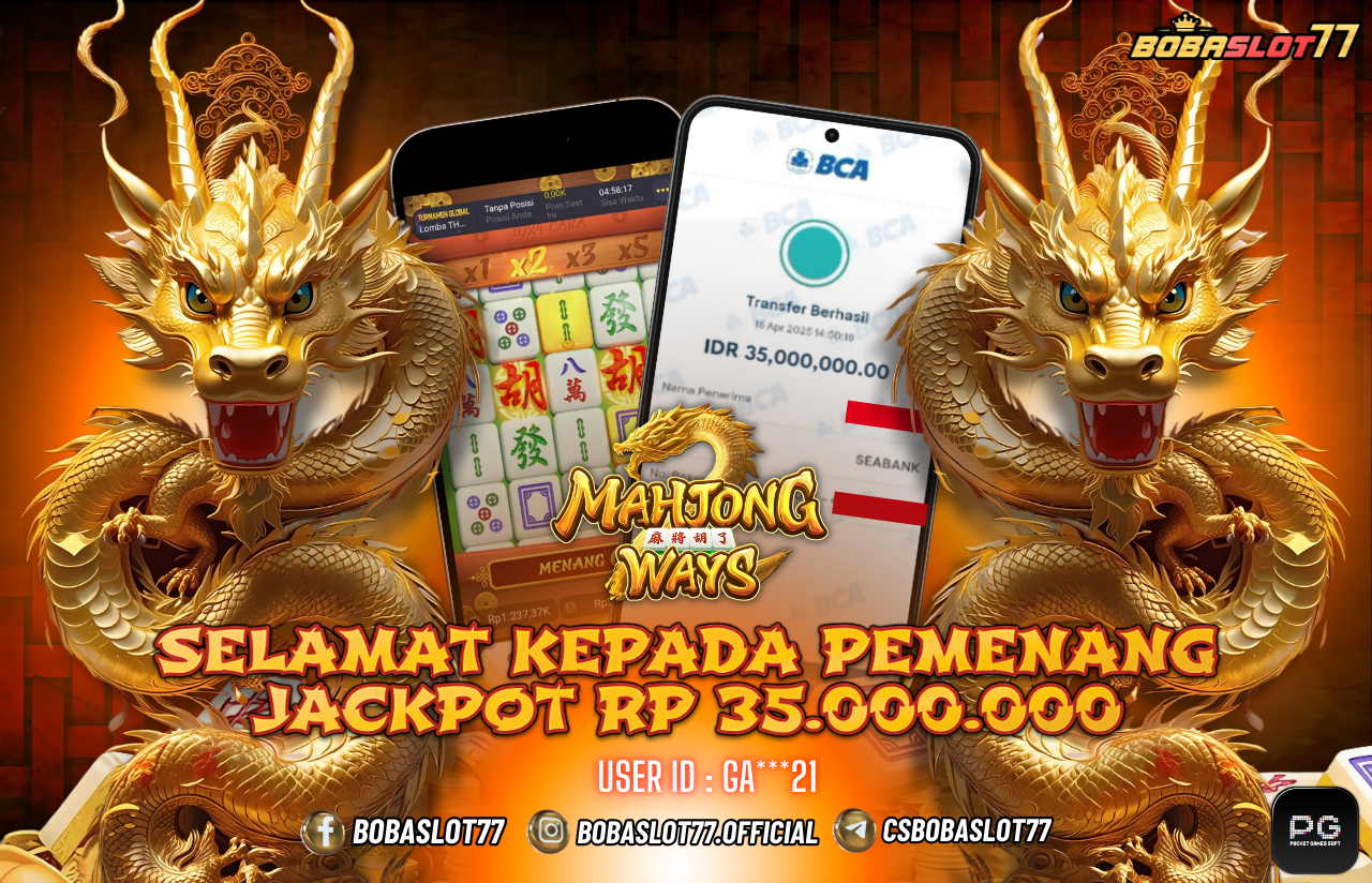 Selamat kepada user id : Ga***21  Wede Rp 35.000.000 di Game MAHJONG WAYS PG SOFT Cair Gk Sampe 1 Menit! Menang Mudah di Bobaslot77	