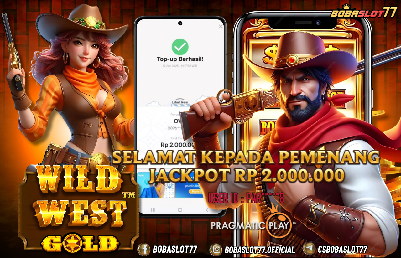 Selamat kepada user id : par*****8 Wede Rp 2.000.000 di Game WILD WEST GOLD PRAGMATIC PLAY Cair Gk Sampe 1 Menit! Menang Mudah di Bobaslot77	