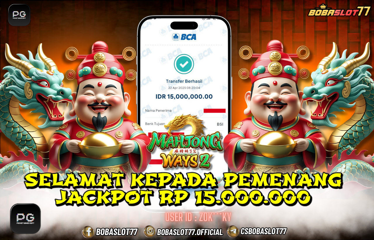 Selamat kepada user id : Zok***ky  Wede Rp 15.000.000 di Game MAHJONG WAYS 2 PG SOFT Cair Gk Sampe 1 Menit! Menang Mudah di Bobaslot77